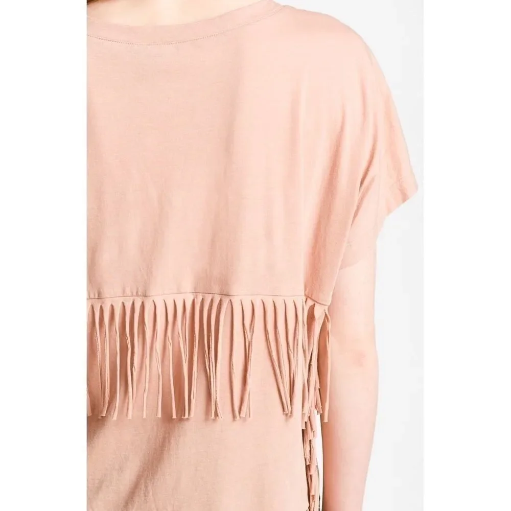 Haute Hippie Oversized Fringe Tee Small - Picture 3 of 10